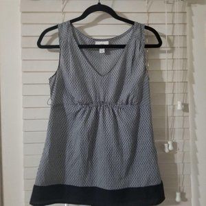 LOFT Black and White Striped Blouse